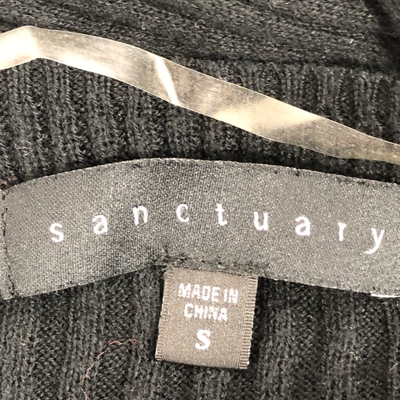 Sanctuary Ribbed Black Hi Low Tunic Sweater S - Picture 4 of 8